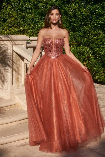 Sienna Strapless Sequin & Tulle A-Line Dress