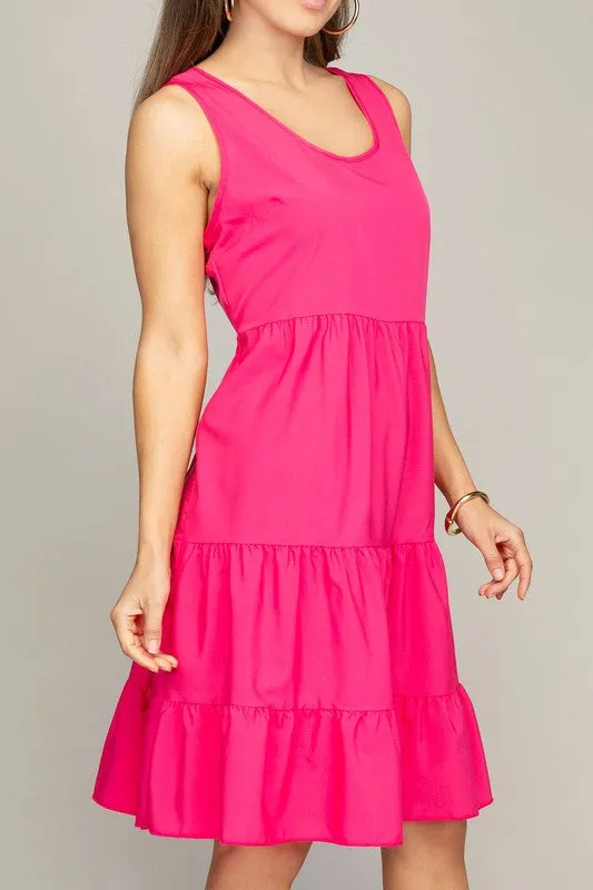 sleeveless tiered dress