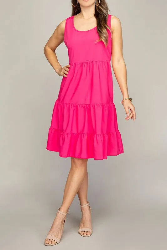 sleeveless tiered dress