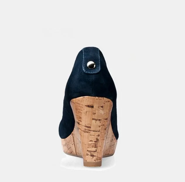 Small Size Suede Wedge Heels AP25