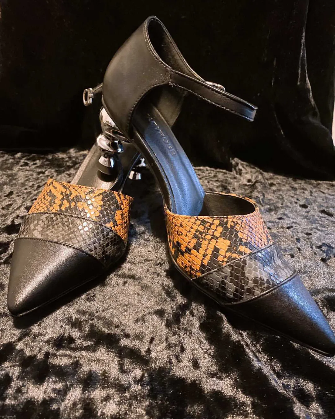 Snake Patterned Belted Women'S Pump By Jadyrose