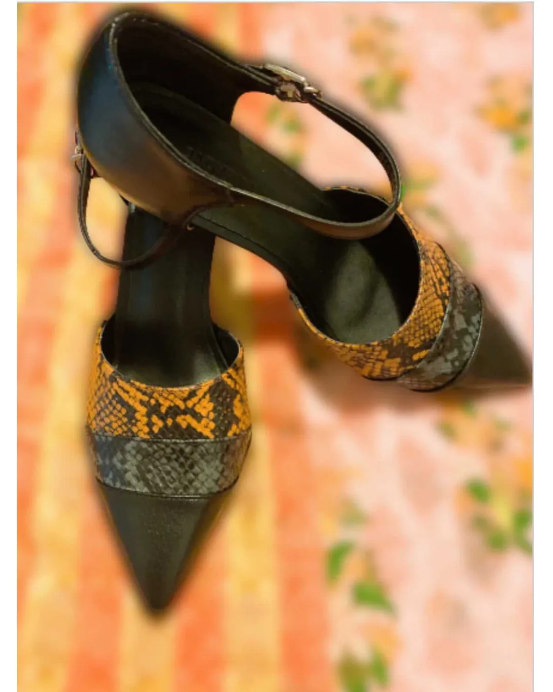Snake Patterned Belted Women'S Pump By Jadyrose