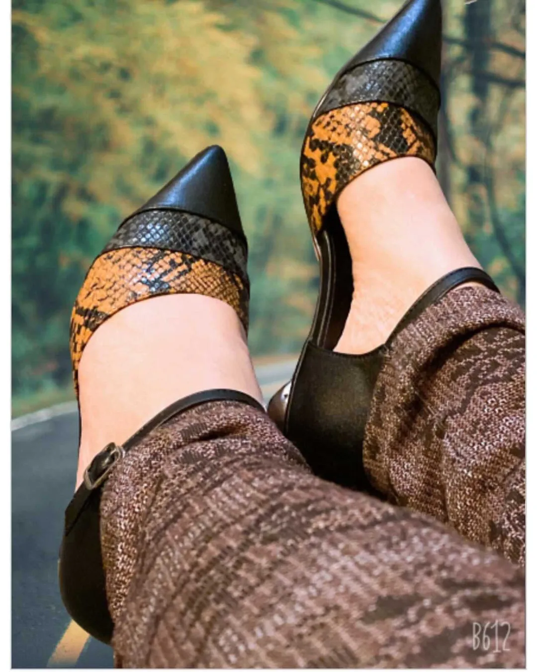 Snake Patterned Belted Women'S Pump By Jadyrose