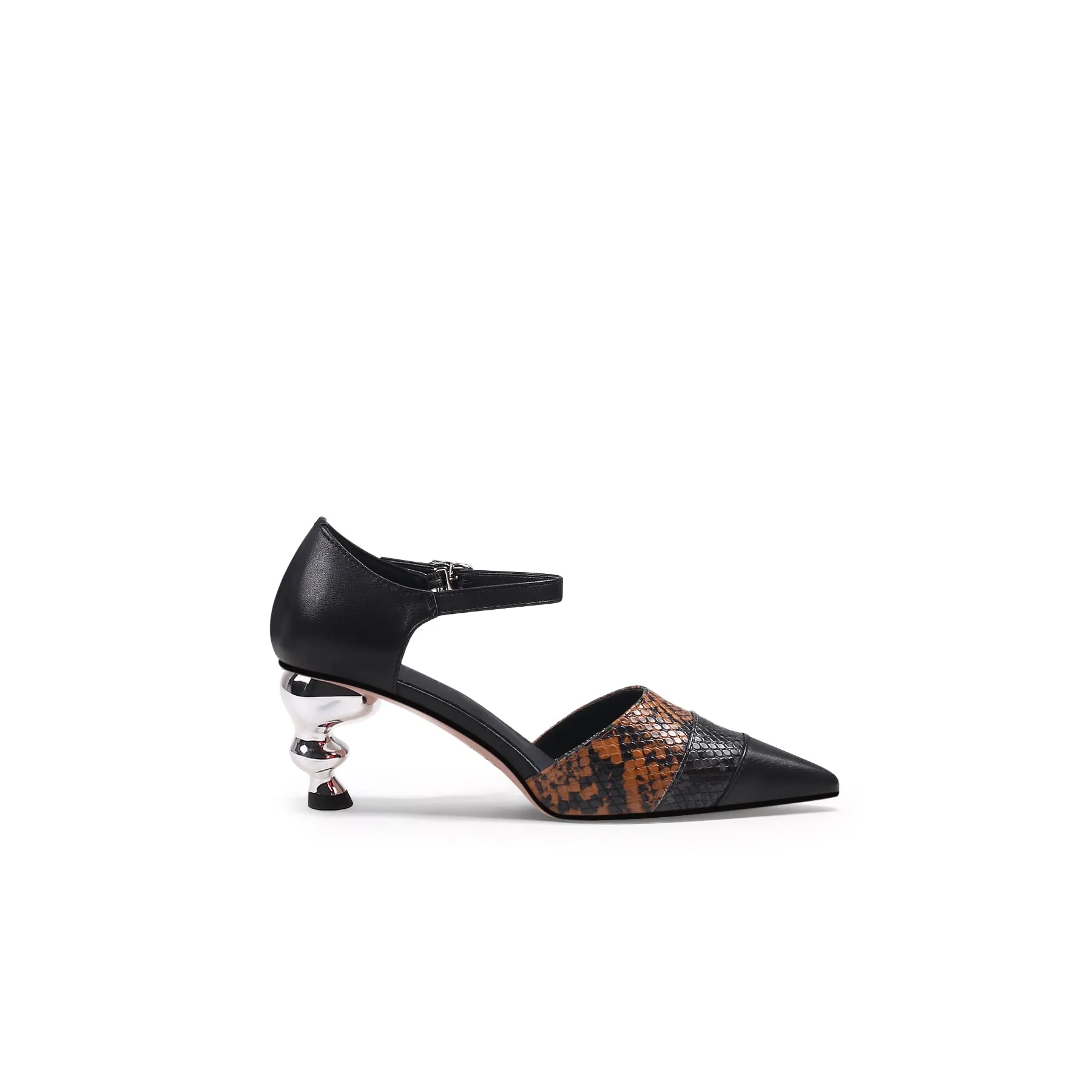 Snake Patterned Belted Women'S Pump By Jadyrose
