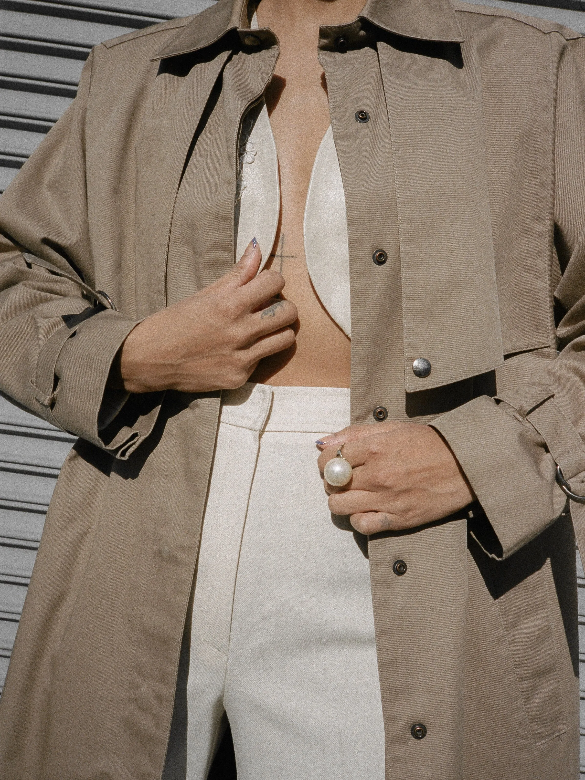 Snap Front Khaki Trench