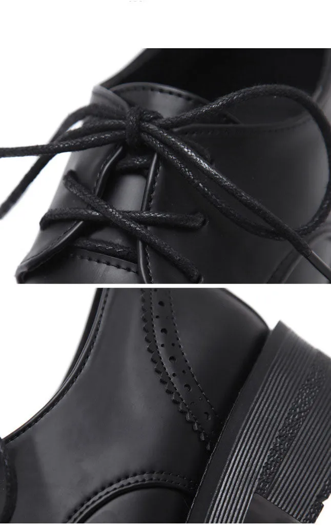 Spring and Autumn British Wind Work Small Leather Shoes Retro Shallow Mouth Single Shoes Flat Bottom Broker Women's Shoes College Wind Plus Velvet