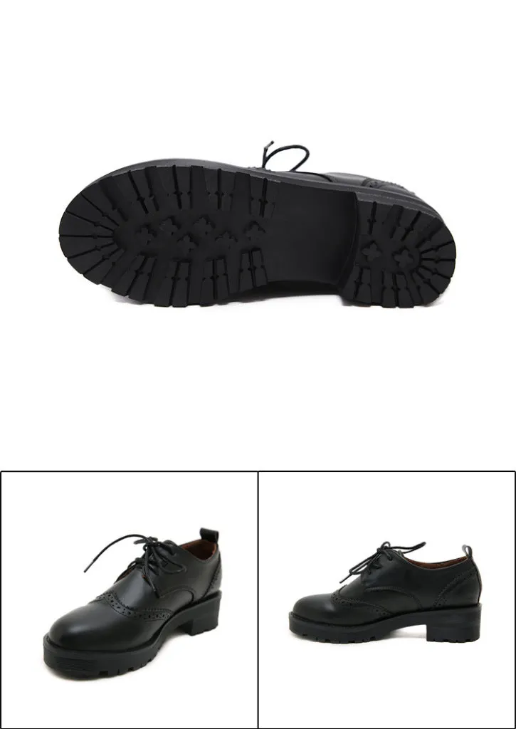 Spring and Autumn British Wind Work Small Leather Shoes Retro Shallow Mouth Single Shoes Flat Bottom Broker Women's Shoes College Wind Plus Velvet