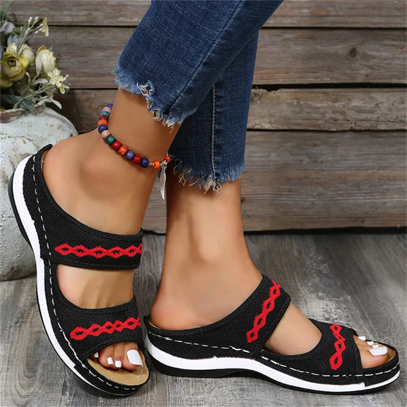 Summer Women's Casual Lightweight Breathable Wedge Heels Slippers