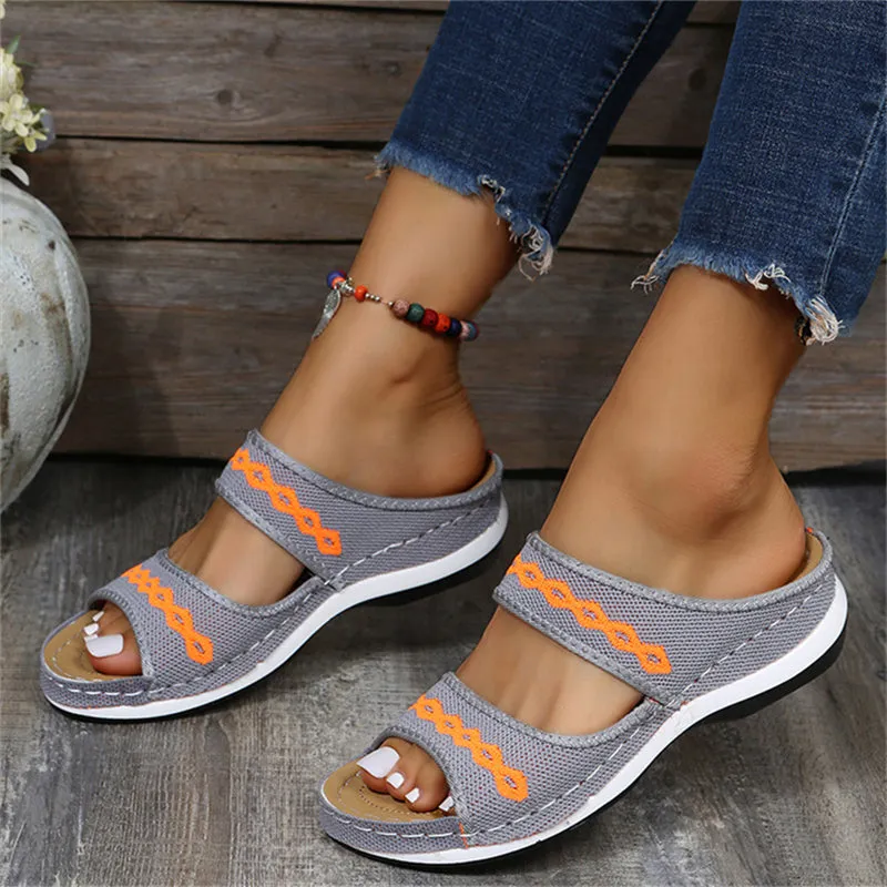 Summer Women's Casual Lightweight Breathable Wedge Heels Slippers