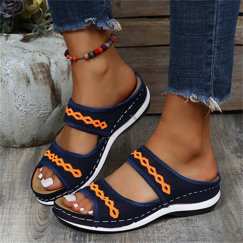 Summer Women's Casual Lightweight Breathable Wedge Heels Slippers