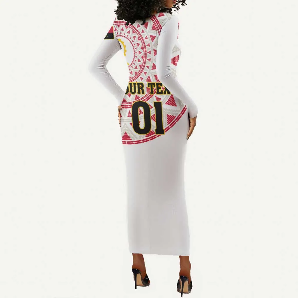 Support Palancas Negras - White Angola Football Long Sleeve Bodycon Dress LT01