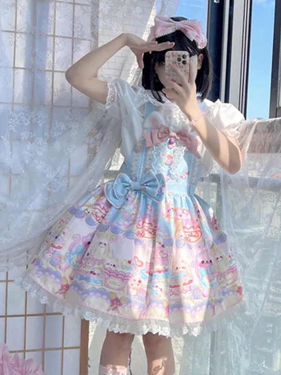 Sweet Lolita Dress Polyester Sleeveless Jumper Dress