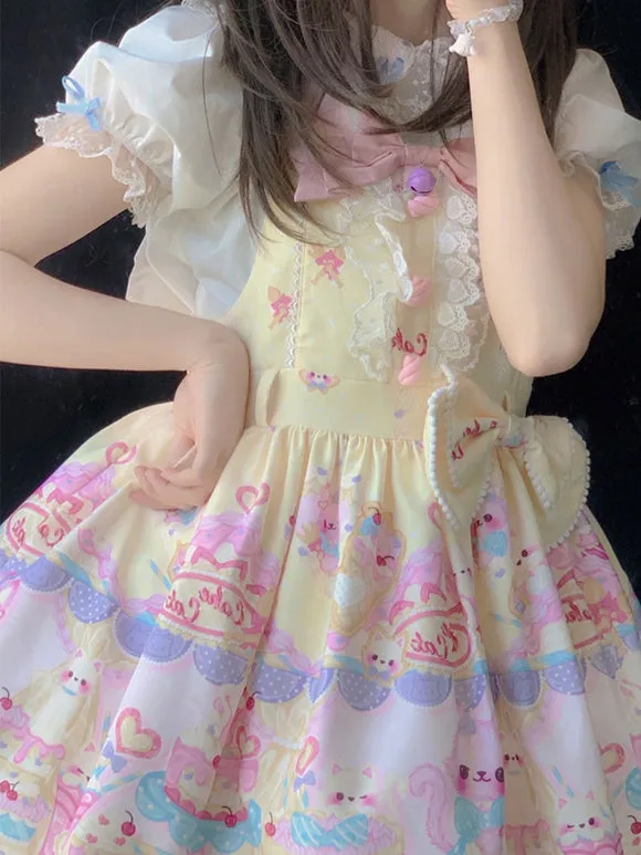 Sweet Lolita Dress Polyester Sleeveless Jumper Dress
