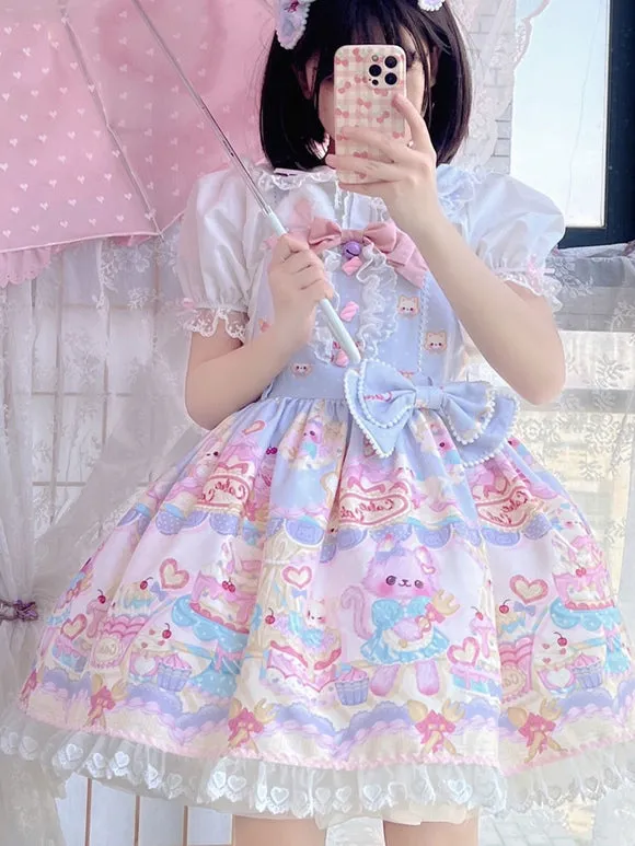Sweet Lolita Dress Polyester Sleeveless Jumper Dress