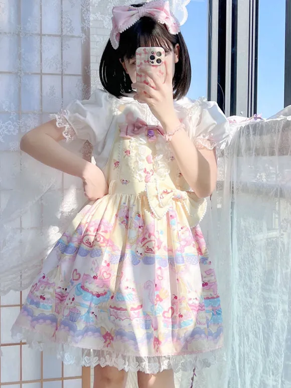 Sweet Lolita Dress Polyester Sleeveless Jumper Dress