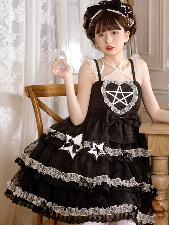 Sweet Lolita Dress Polyester Sleeveless Sweet Jumper Dress