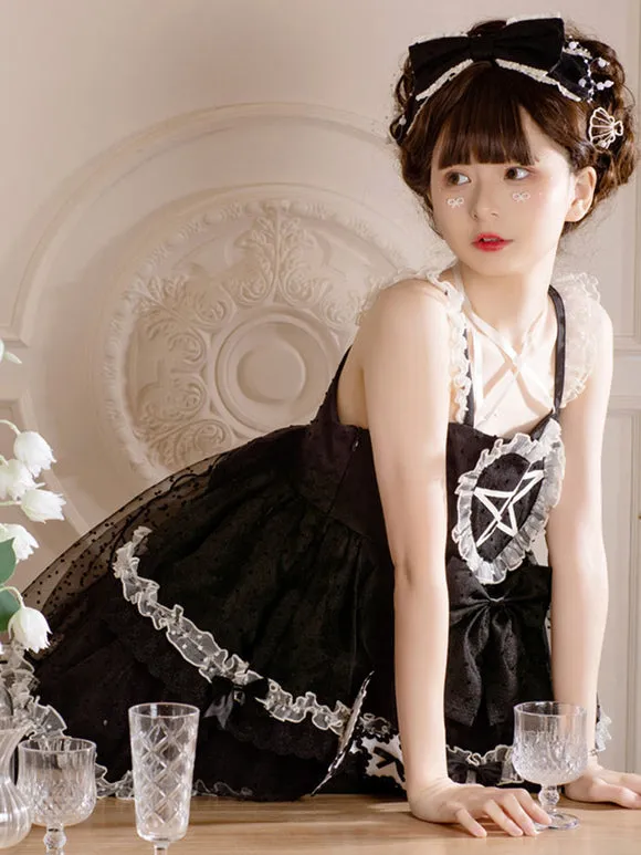 Sweet Lolita Dress Polyester Sleeveless Sweet Jumper Dress