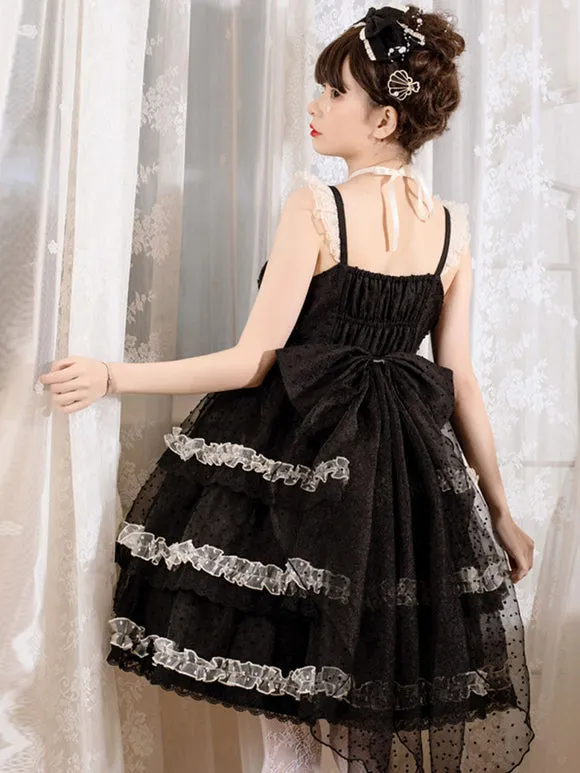 Sweet Lolita Dress Polyester Sleeveless Sweet Jumper Dress