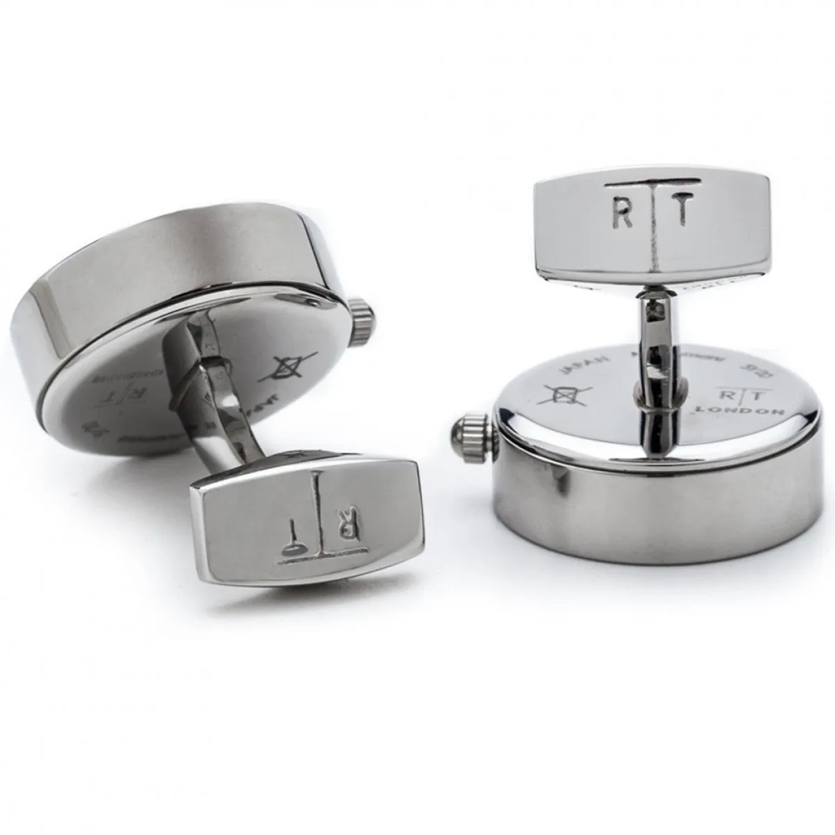 Tateossian Men's Big Ben Mechanical Watch Cuff Links, White