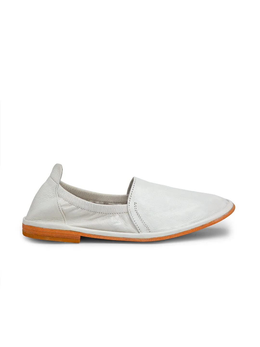 Teakwood Men White Leather Mojaris||Men's White Traditional Leather Mojari (Jutti/Loafers)