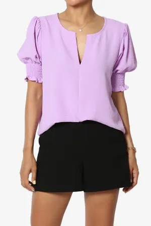 Tori Cool Woven Puff Short Sleeve Top