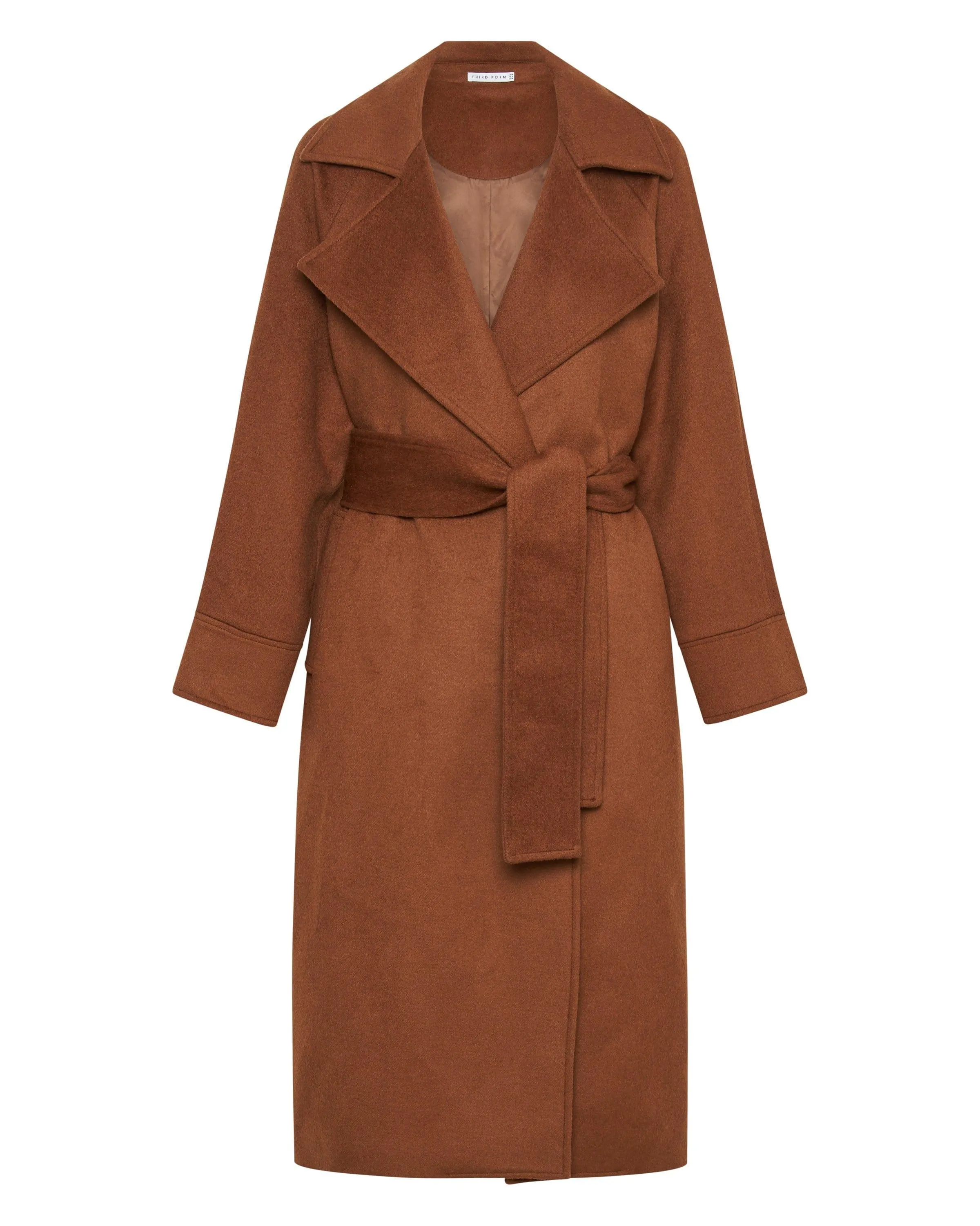 UNCOVER WOOLEN TRENCH COAT | CHESTNUT