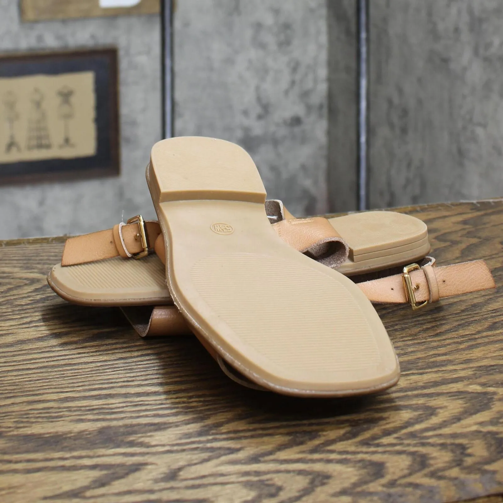 Universal Thread Women's Becca Studded Ankle Strap Sandals Tan Brown 5.5W