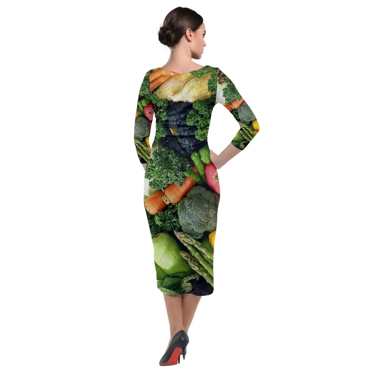 Veggie Sticks Velour Bodycon Dress