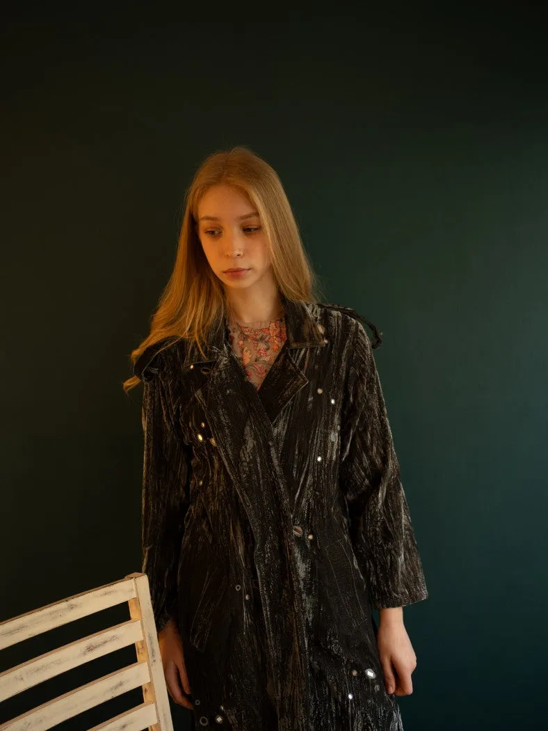 Velvet Trench Coat