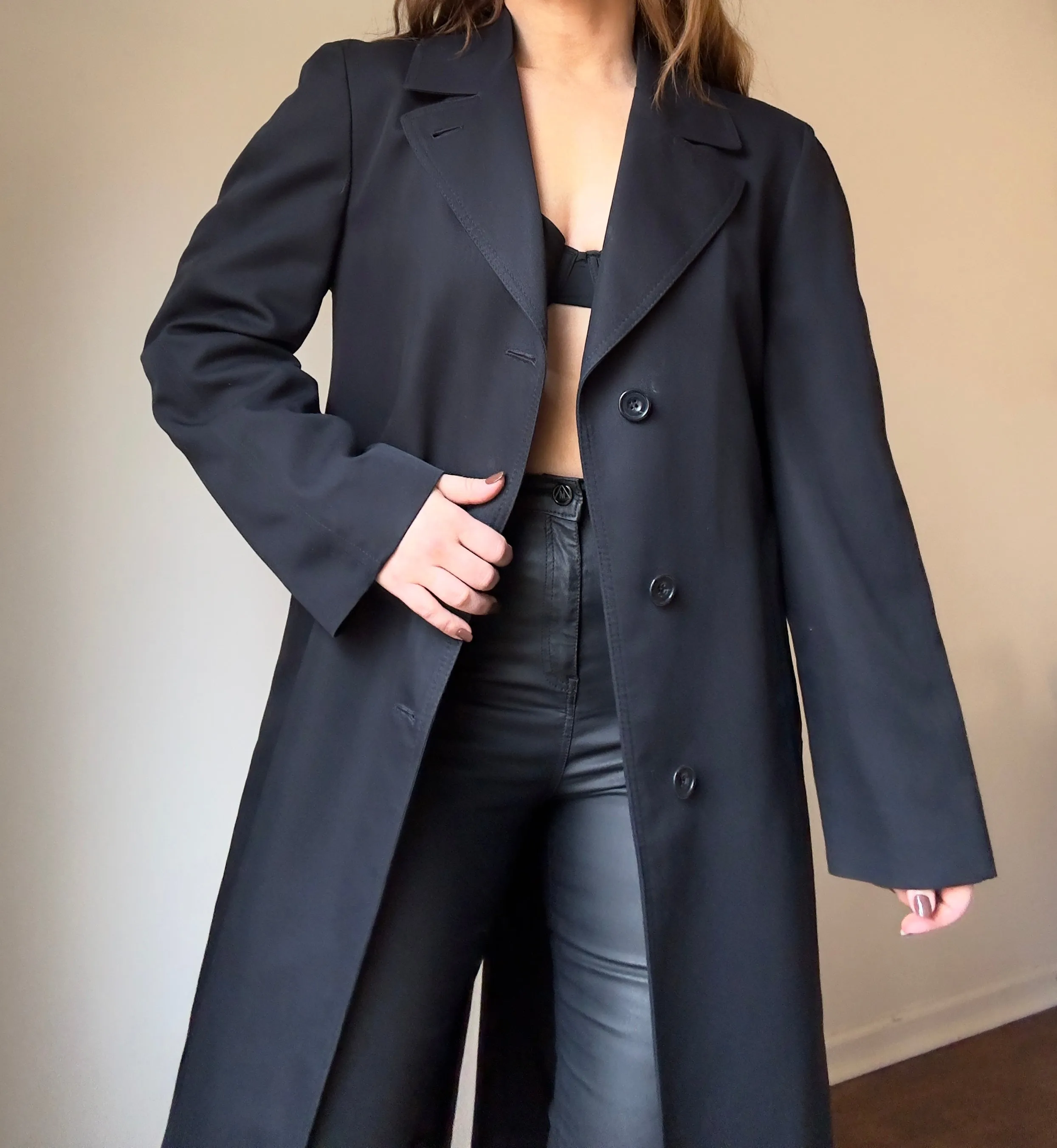 Vintage London Fog Black Trench
