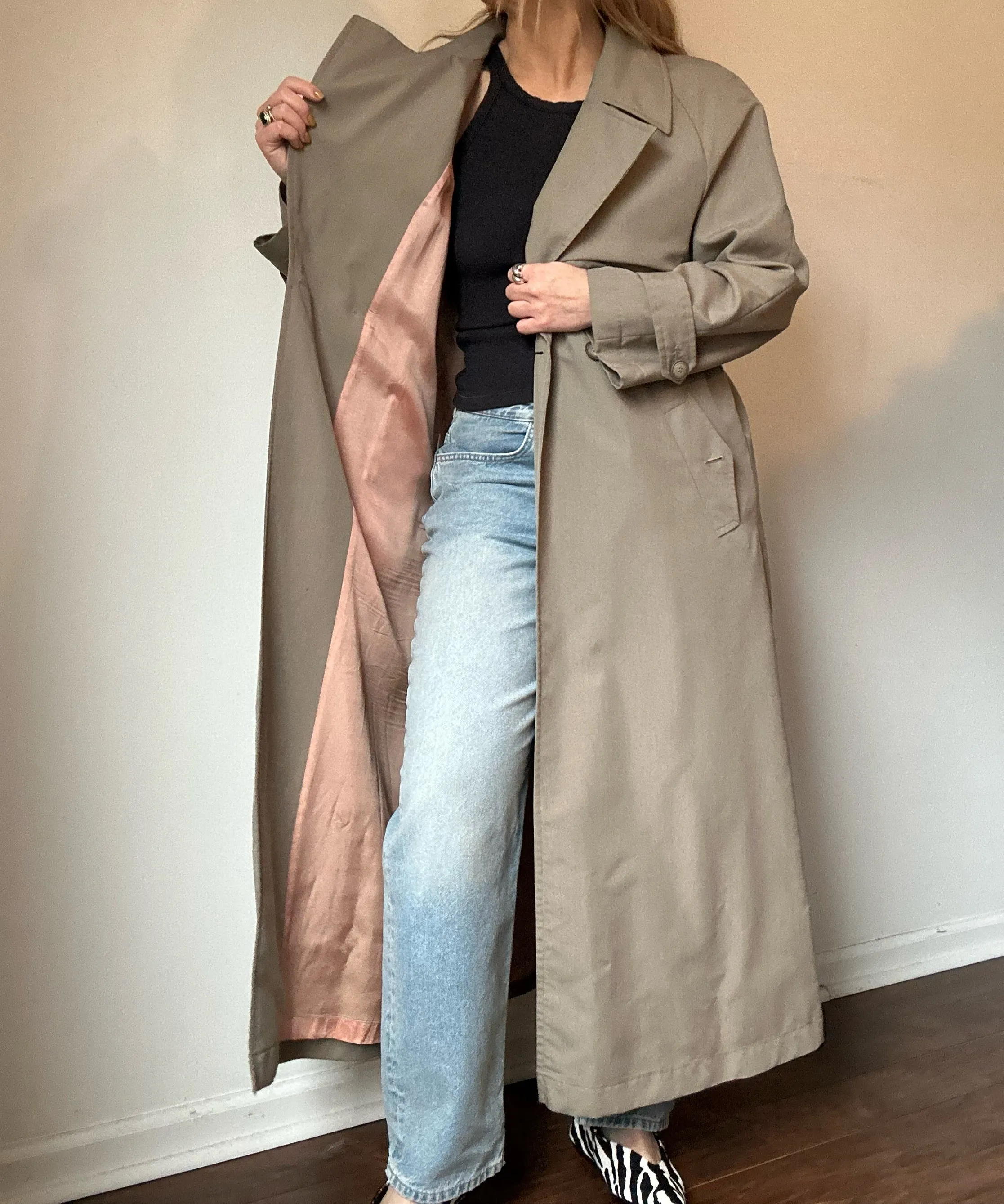 Vintage Olive Trench