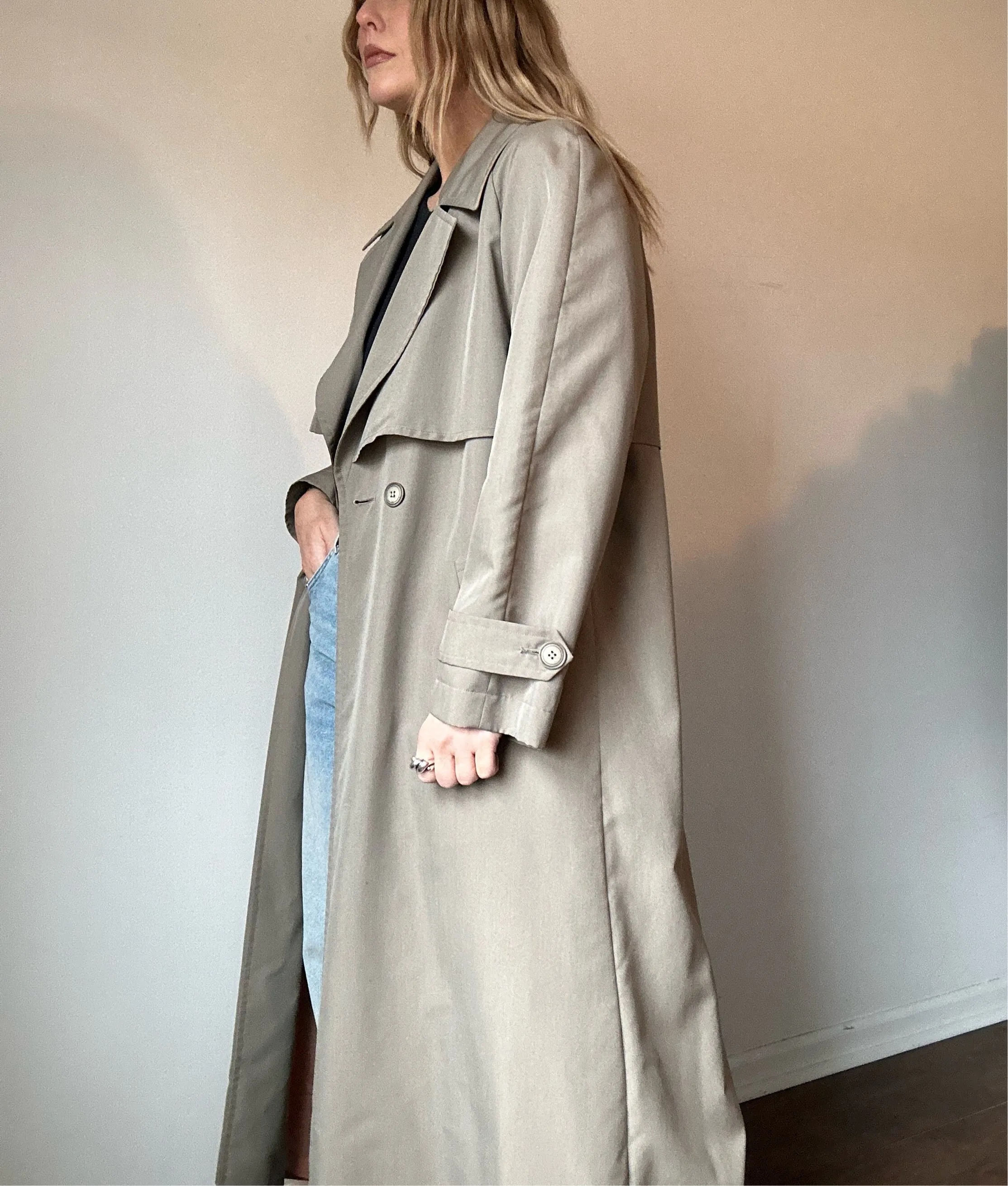 Vintage Olive Trench