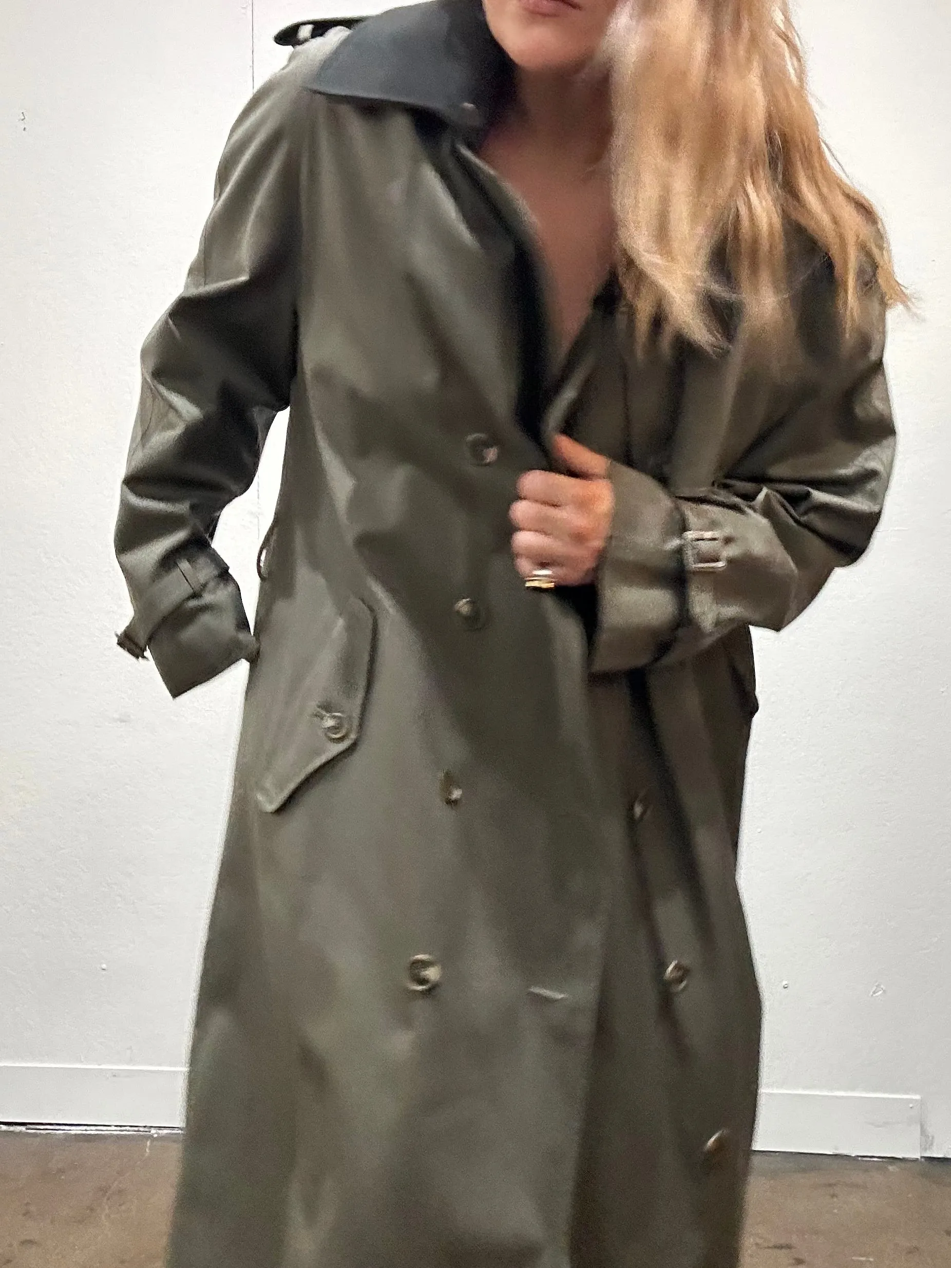 Vintage Oversized Olive Trench