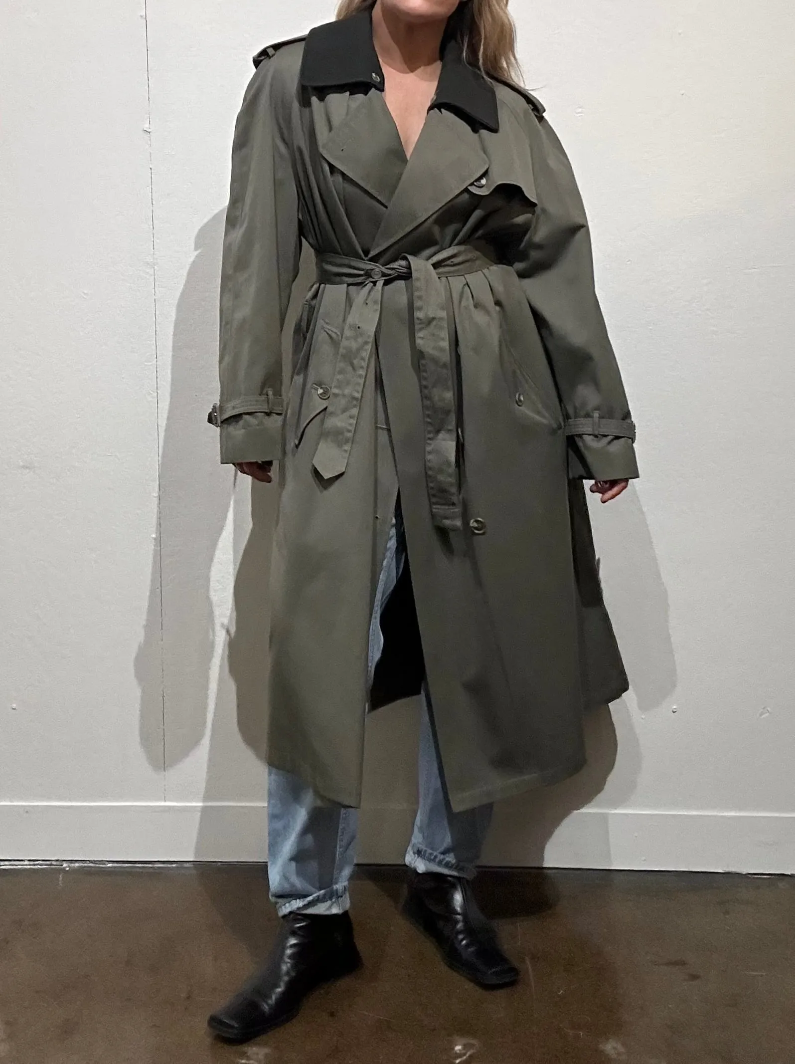Vintage Oversized Olive Trench