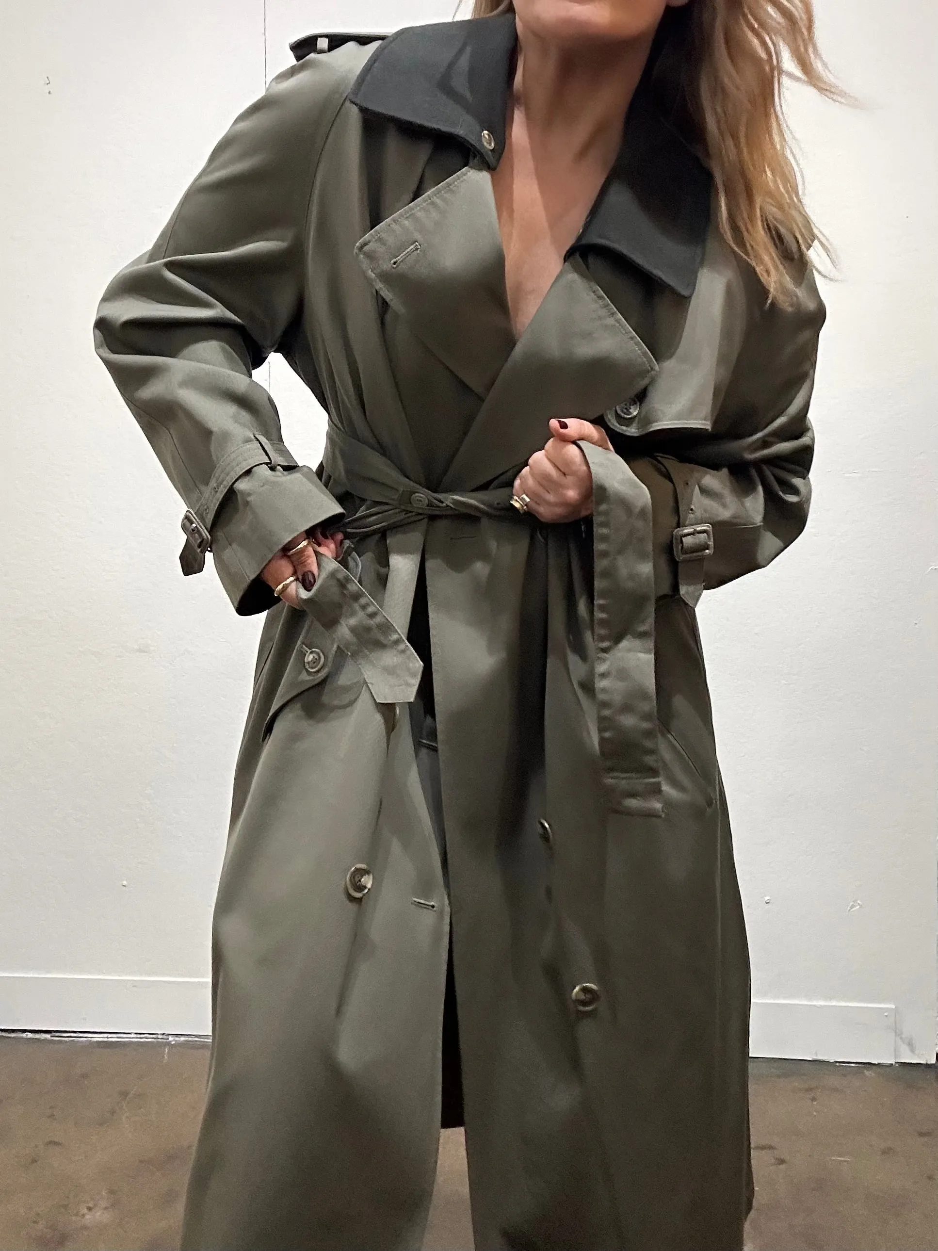 Vintage Oversized Olive Trench