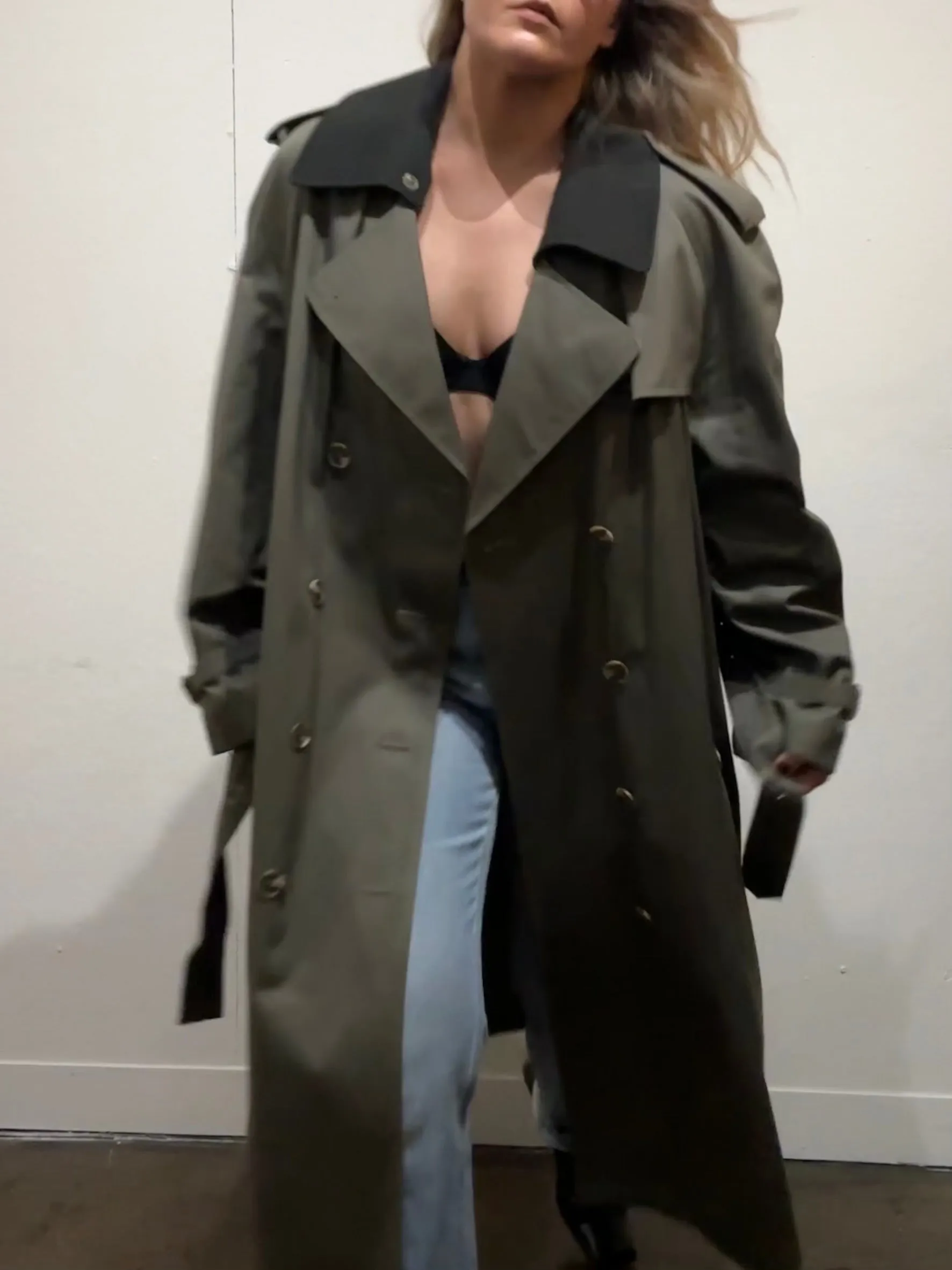 Vintage Oversized Olive Trench