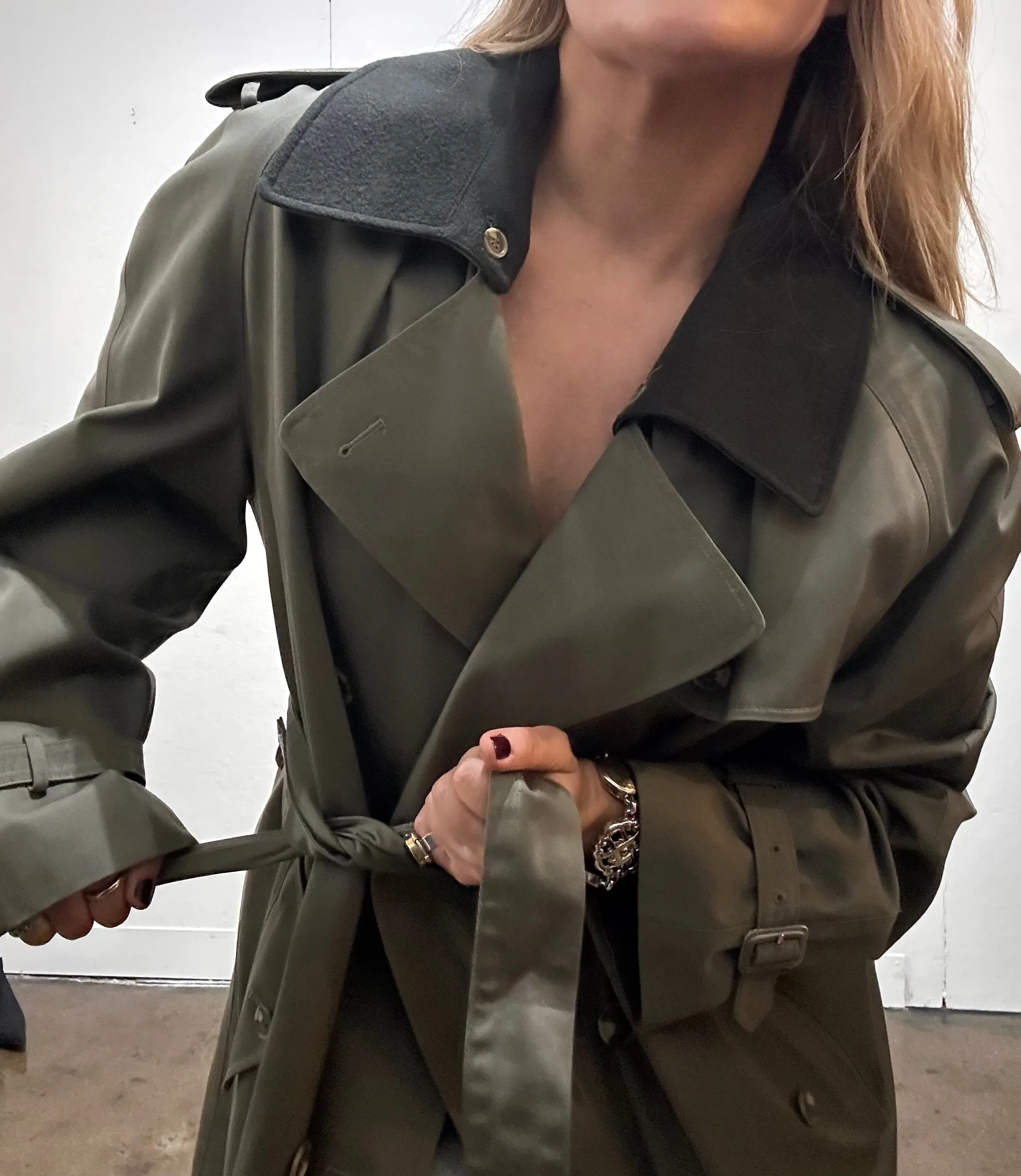 Vintage Oversized Olive Trench