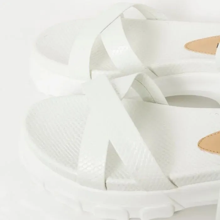WHITE STRAPPY SANDALS