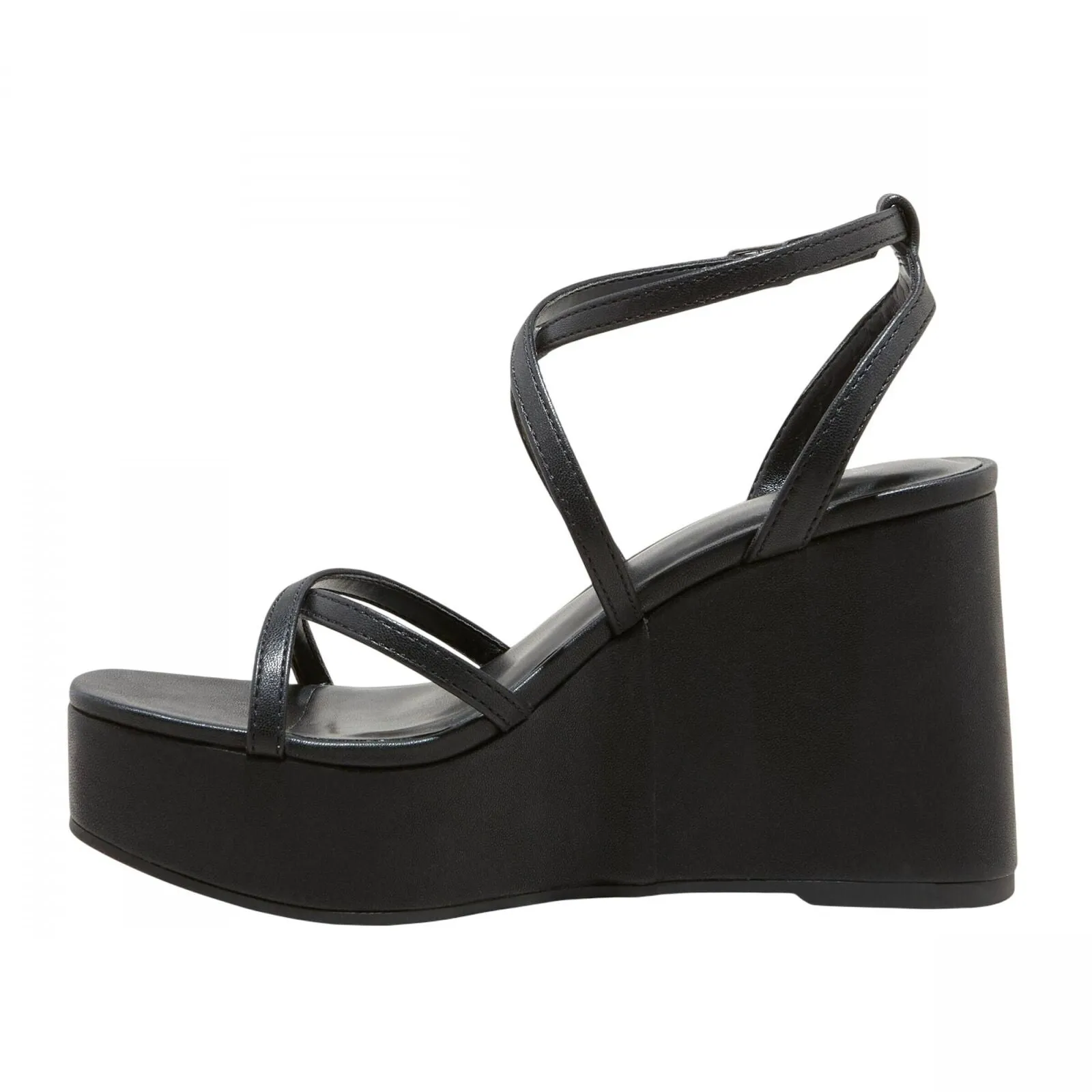 Wild Fable Womens Ronnie Strappy Platform Wedge Heels 89886312 Black 8.5M