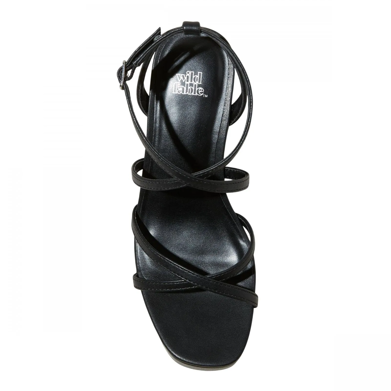 Wild Fable Womens Ronnie Strappy Platform Wedge Heels 89886312 Black 8.5M