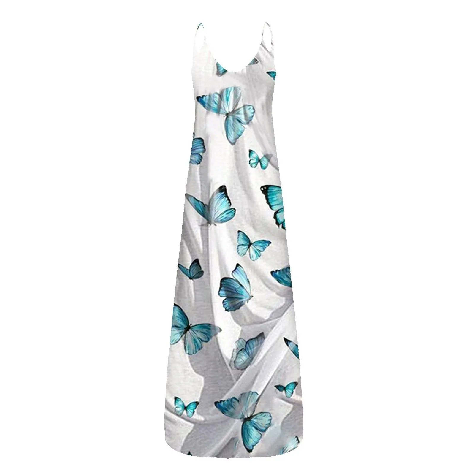 Women Butterfly Print Long Maxi Dresses