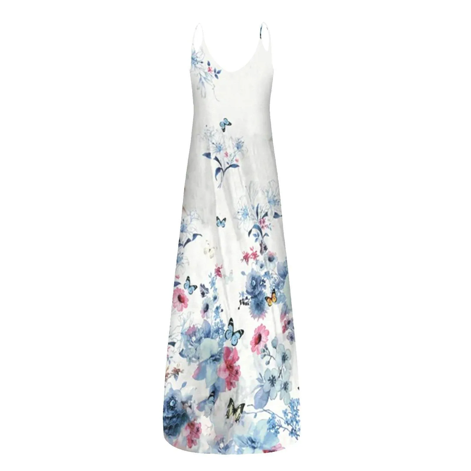 Women Butterfly Print Long Maxi Dresses