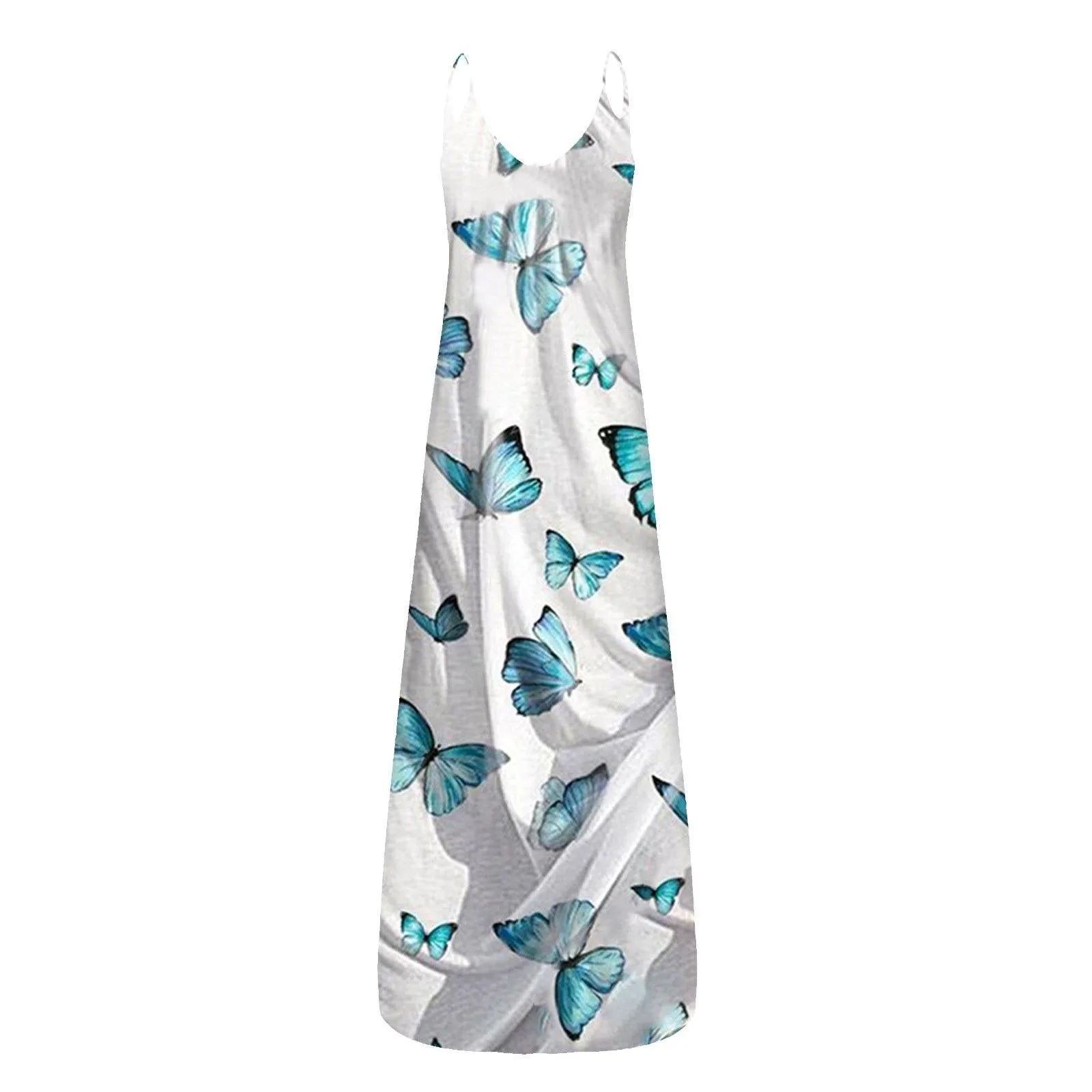 Women Butterfly Print Long Maxi Dresses
