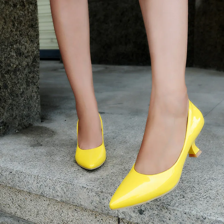 Women's Jellow Shoes Chunky Heel Pumps