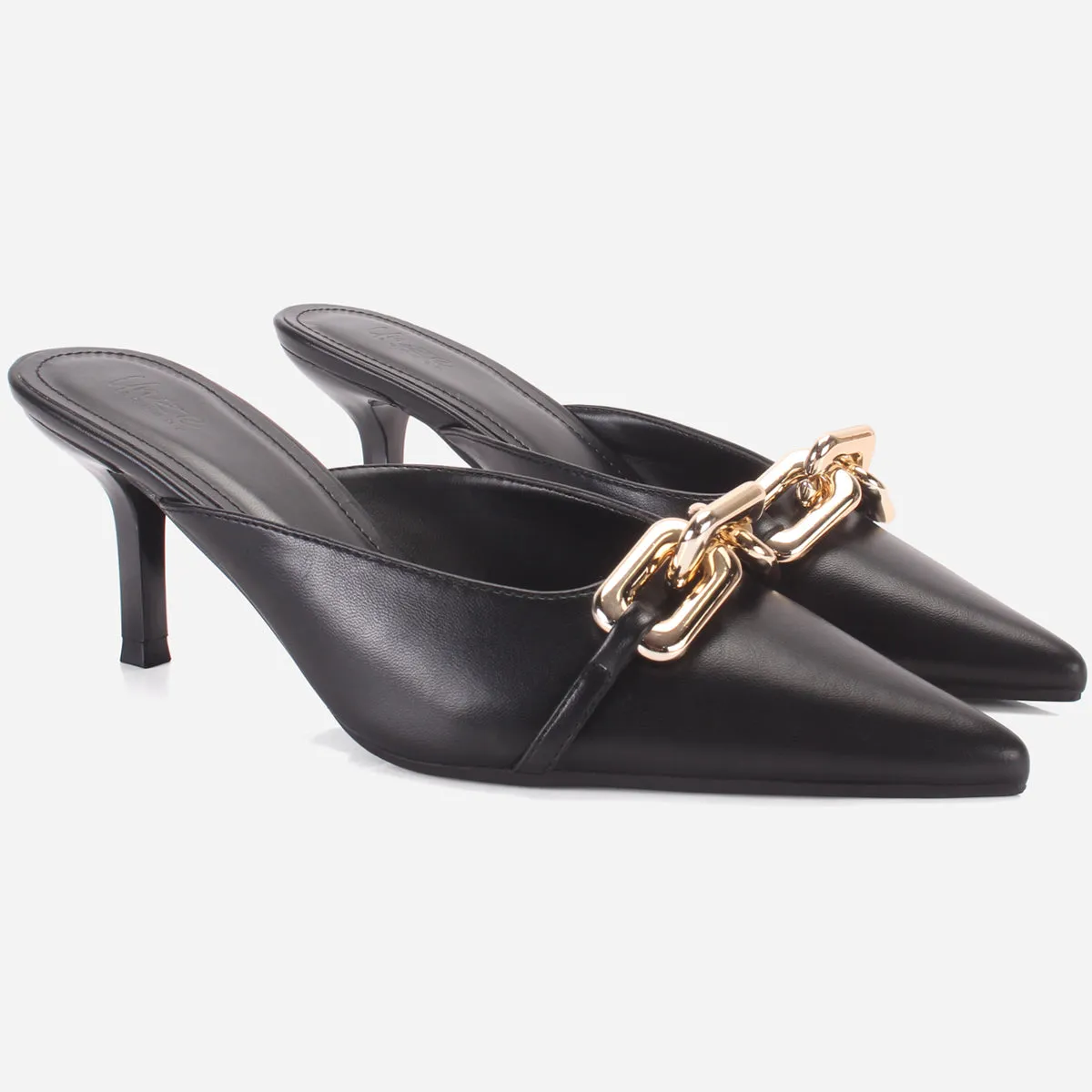 Womens "BRANDY" Pointed Toe Decorated Heeled Sandals