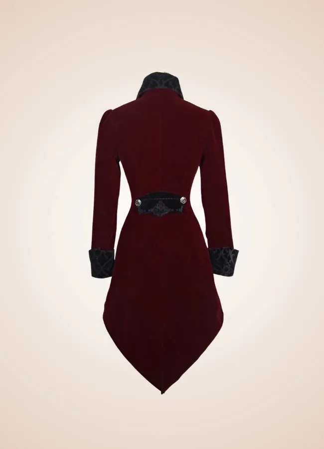 Women's Steampunk Tailcoat Burgundy