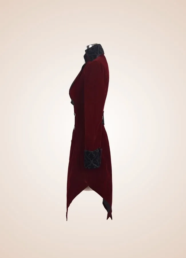 Women's Steampunk Tailcoat Burgundy