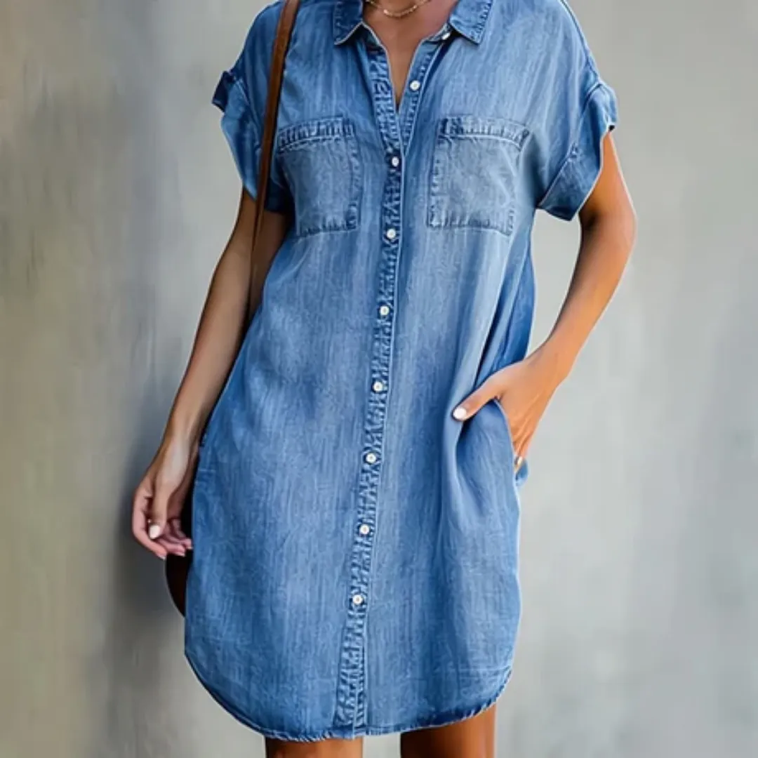 Women's Summer Button Down Shirt Dress | Mini
