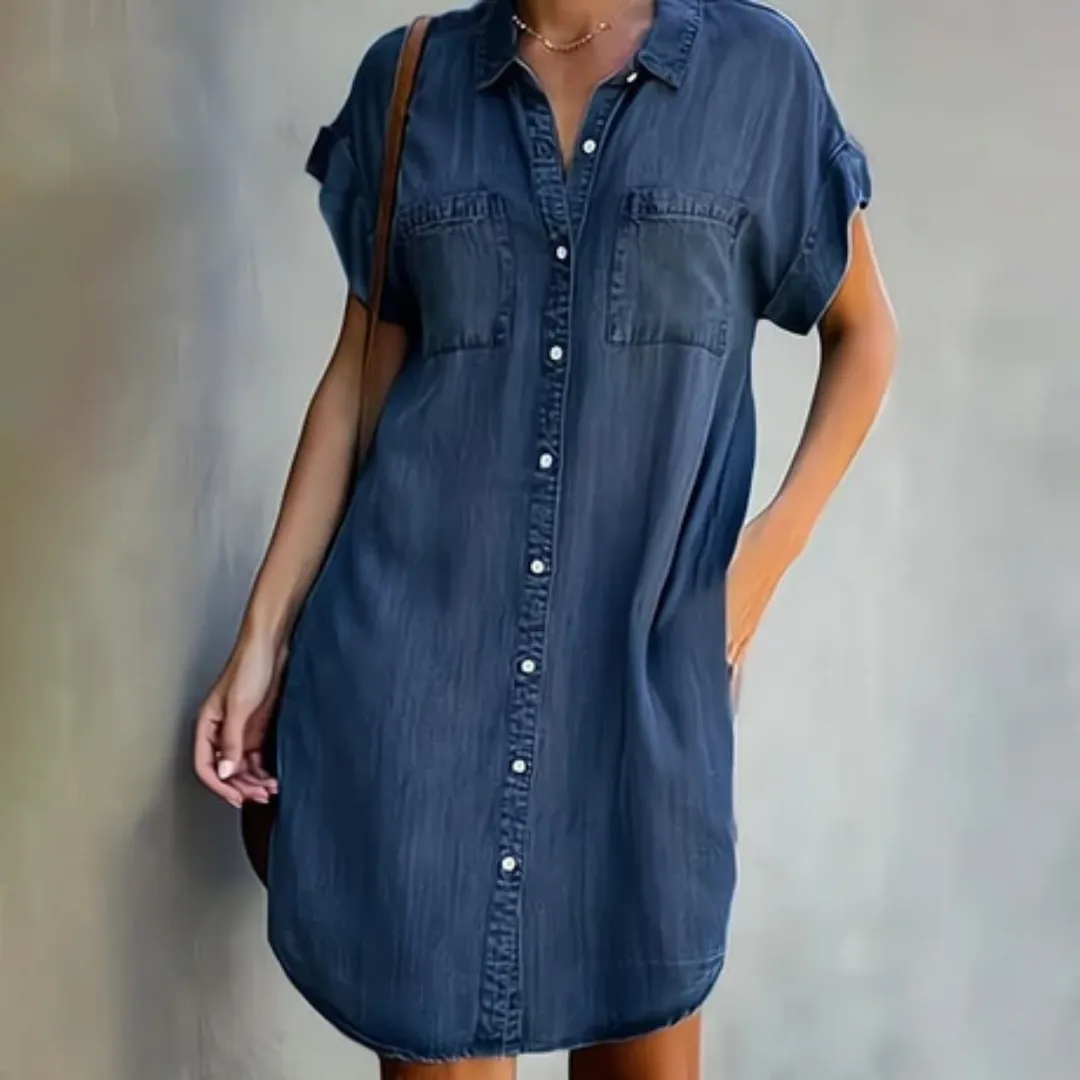 Women's Summer Button Down Shirt Dress | Mini