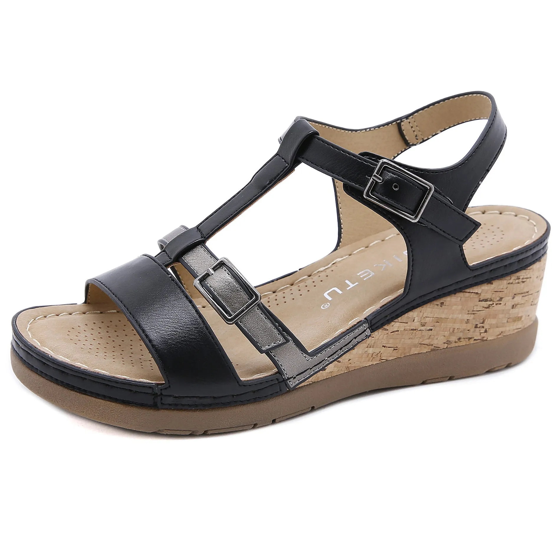 Women's Wedge Solid Color Comfort Sandals